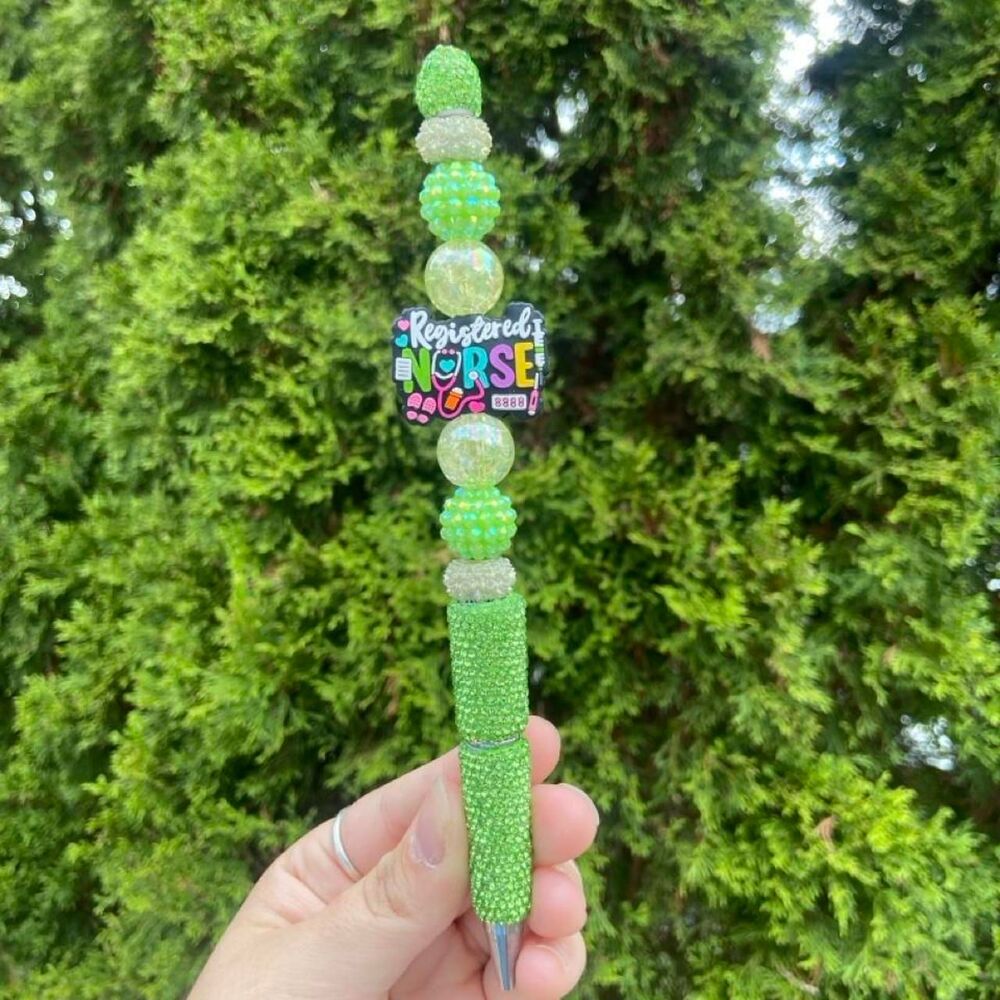 Green Nurse Beaded Pen